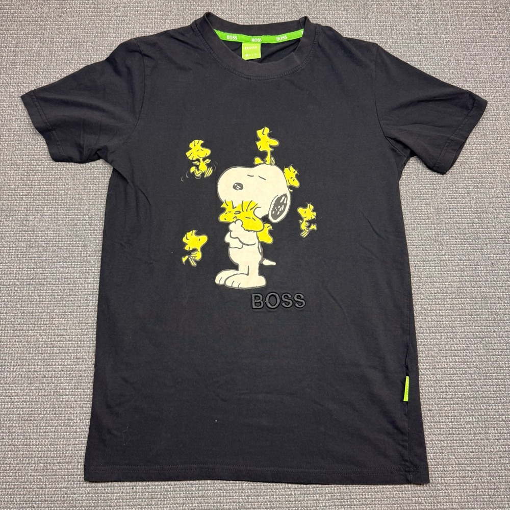 HUGO BOSS Peanuts Snoopy Woodstock Graphic T-Shirt Black Mens Small